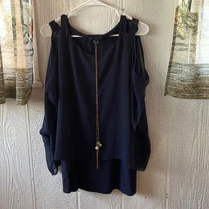 Plus size Adele and May navy blue blouse